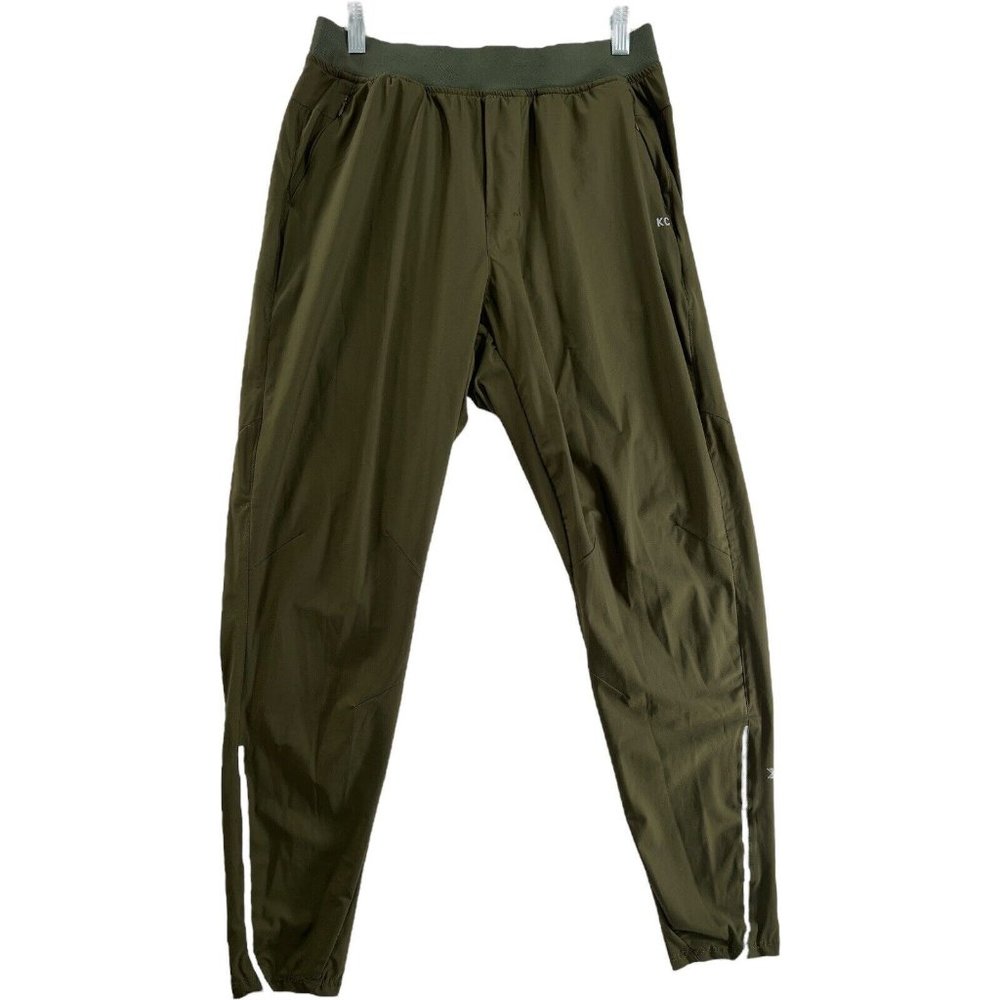 Kenneth Cole Men's Lightweight Water Resistant Stretch Joggers Green Olive Med